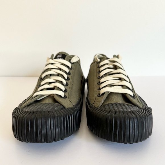 EXCELSIOR Unisex Industrial Classic Army Green Canvas Bolt Low Top Sneakers - Picture 5 of 11